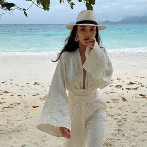 Rat & Boa Bianco Jumpsuit Front Tie Wide Leg